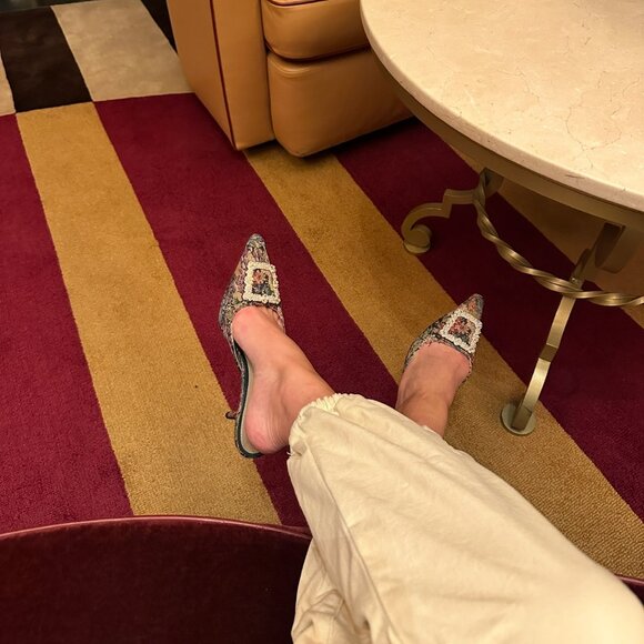 Sam Edelman Floral Mules with Pearl Accent - Picture 2 of 5